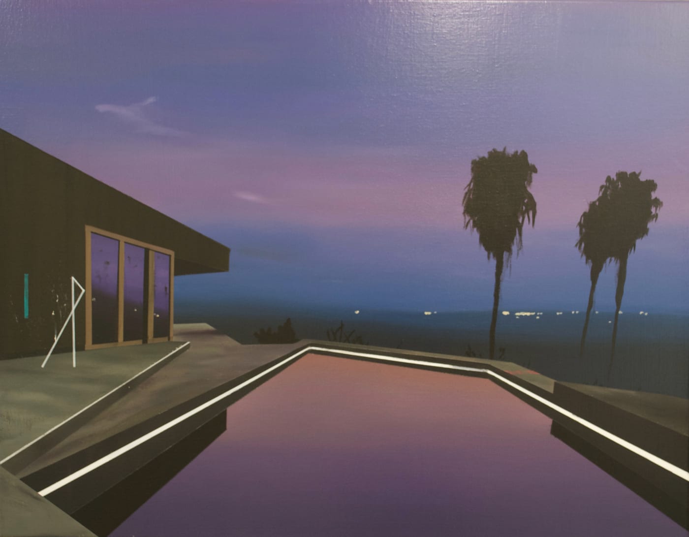 Laurence Jones, Black Palms with Sculpture, 2017
