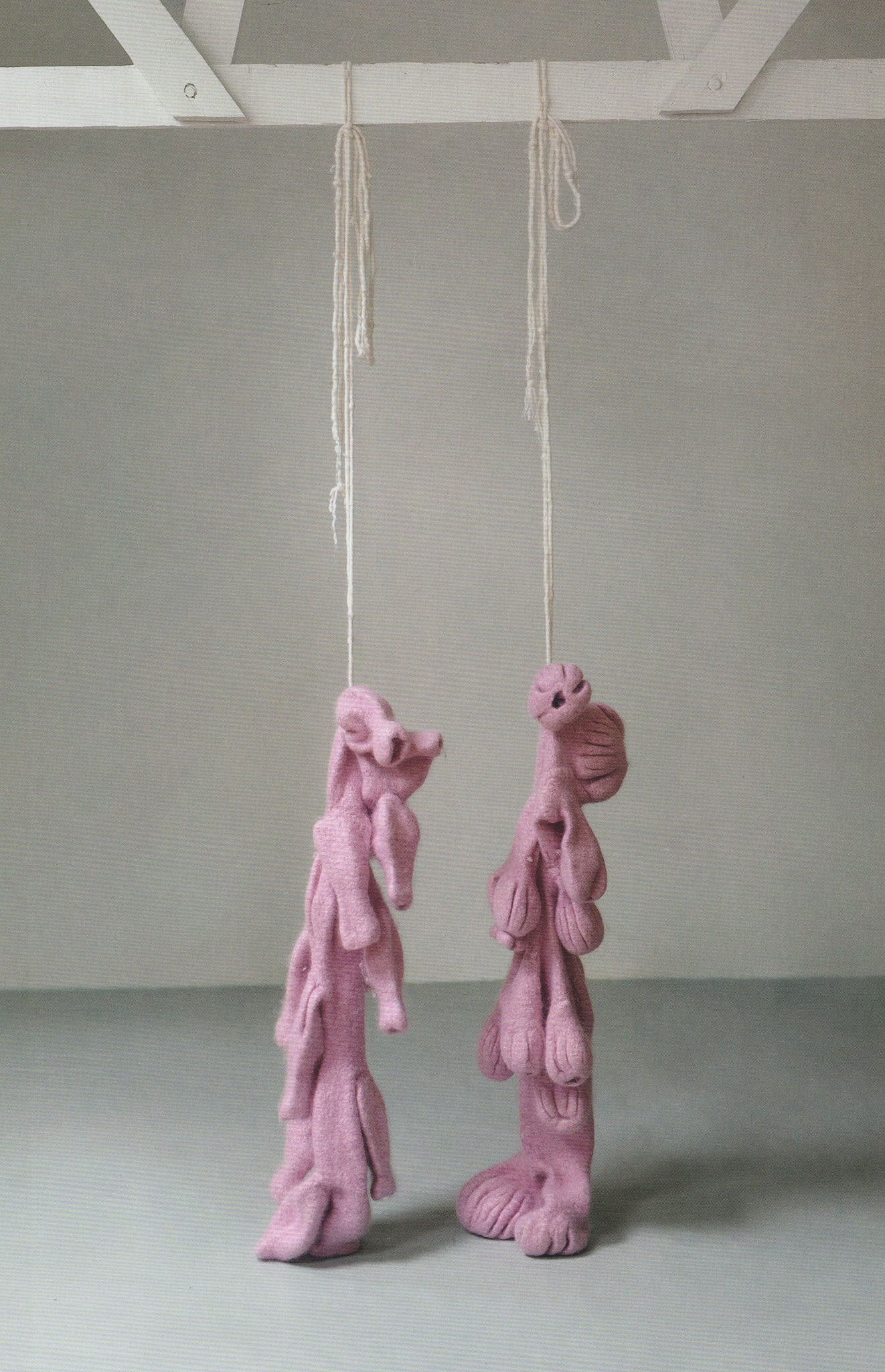 Nicholas POPE, Mr and Mrs Pope knitted, shrunk and hung, 2012