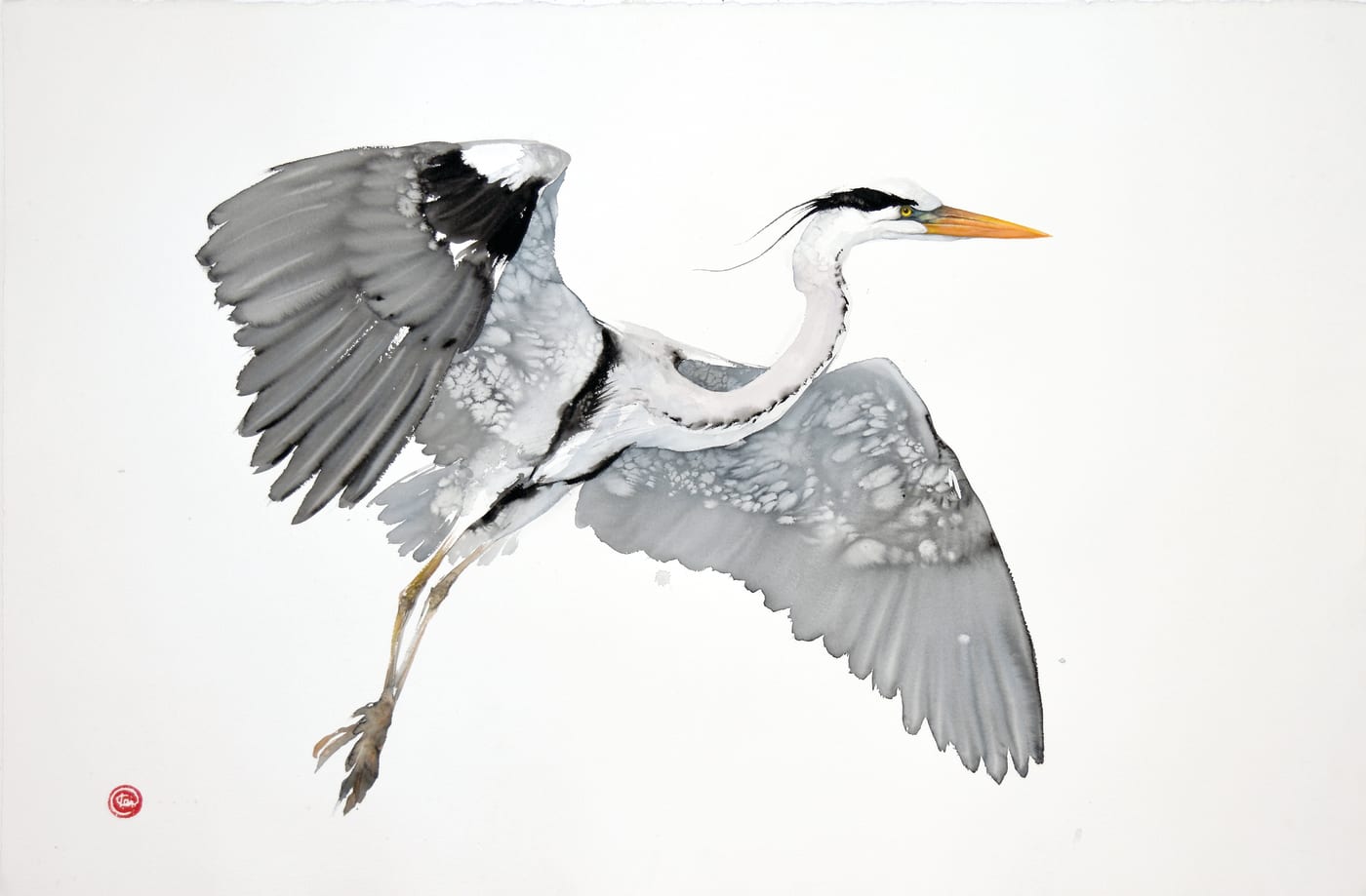 Karl Martens, GREAT GREY HERON (Unframed), 2022