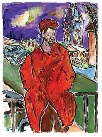 Bob Dylan, Man on Bridge (Red Overcoat), 2008