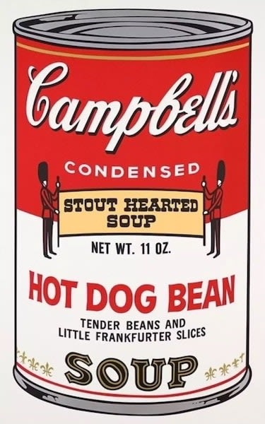 Andy Warhol, After Andy Warhol, Sunday B Morning, Hot Dog Bean, Campbells Soup II, 2015