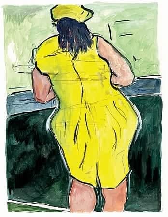 Bob Dylan, Woman in Red Lion Pub (yellow) , 2008