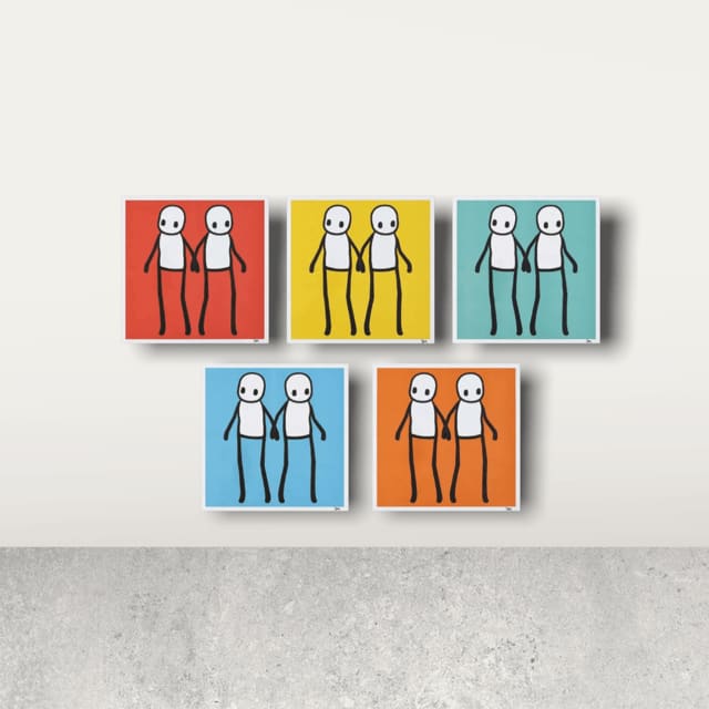 Stik, Holding Hands (Red, Orange, Yellow, Blue & Teal), 2020