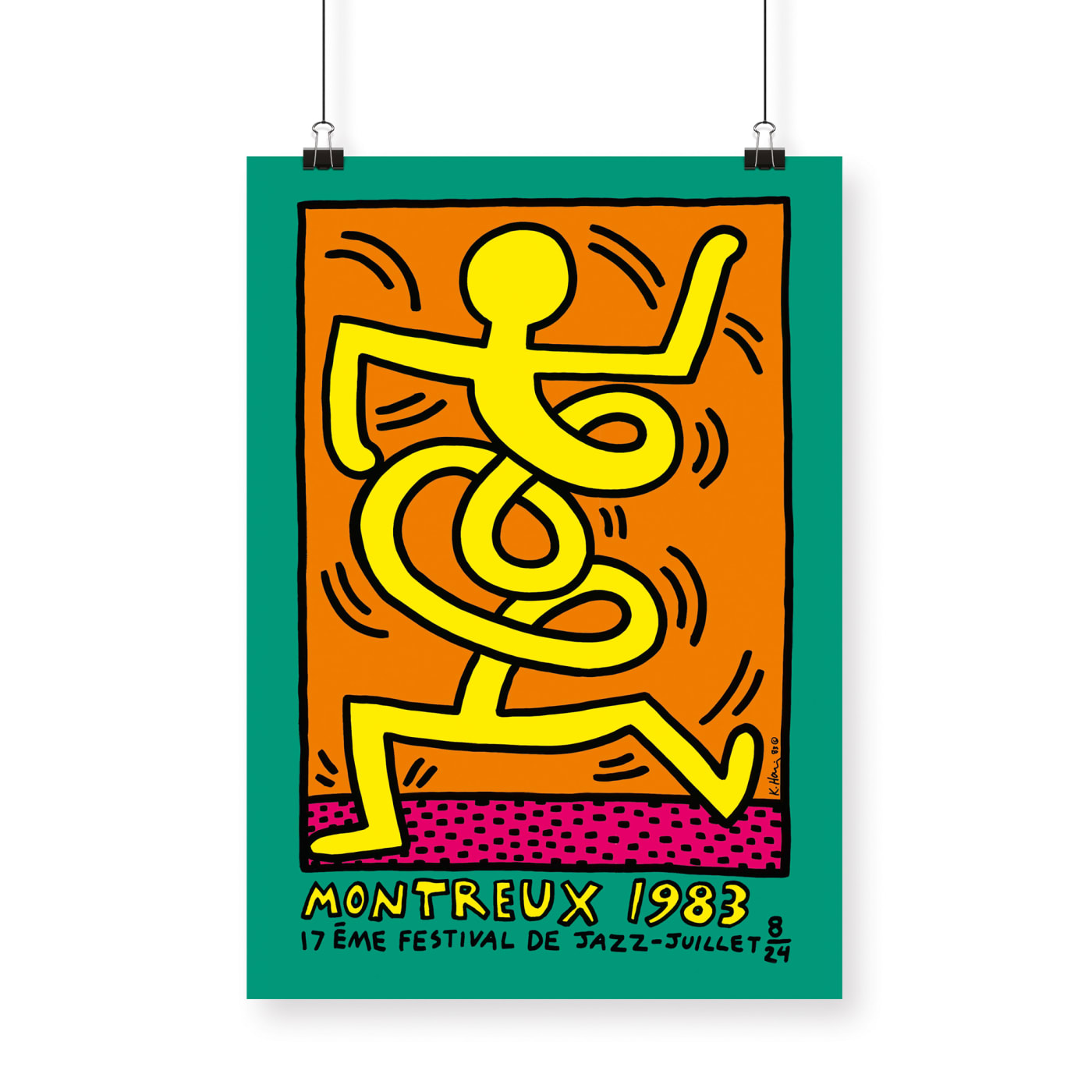 Keith Haring, Montreux Jazz Festival Green , 1983