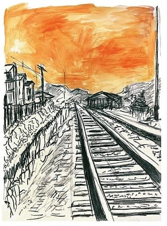 Bob Dylan, Train Tracks (orange)from the set of 4 , 2008