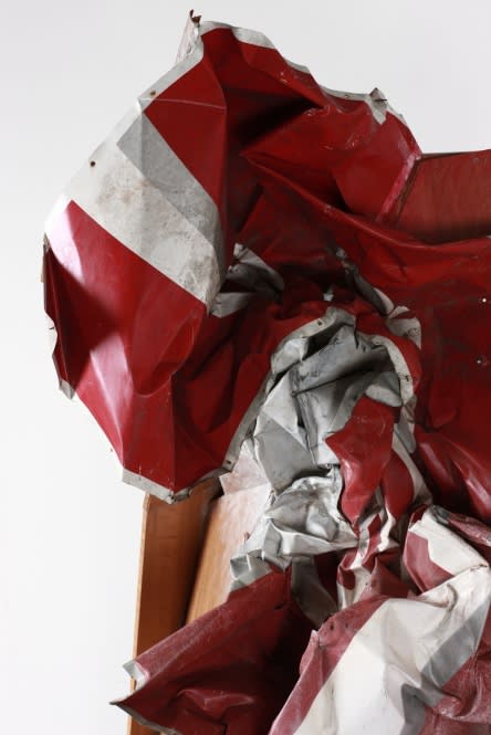AONO FUMIAKI, MENDING, SUBSTITUTION, INCURSION, COUPLING, “Restoration of a Red Signboard Collected in Ishinomaki, Miyagi, Japan after the Great East Japan Earthquake and Tsunami” 2013