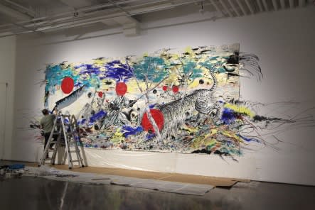 SUN XUN, ARTIST WORKING ON SITE, INTERESTING HUNTERS ALL PERFORM MAGIC, 2017
