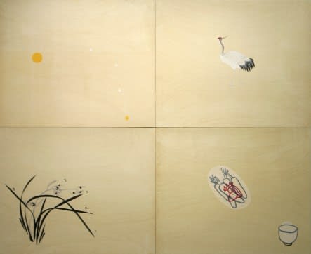 PARK YOON YOUNG, SLEEP-WALKING ON THE FLOOR COVERED WITH LAMINATED PAPER, 2002