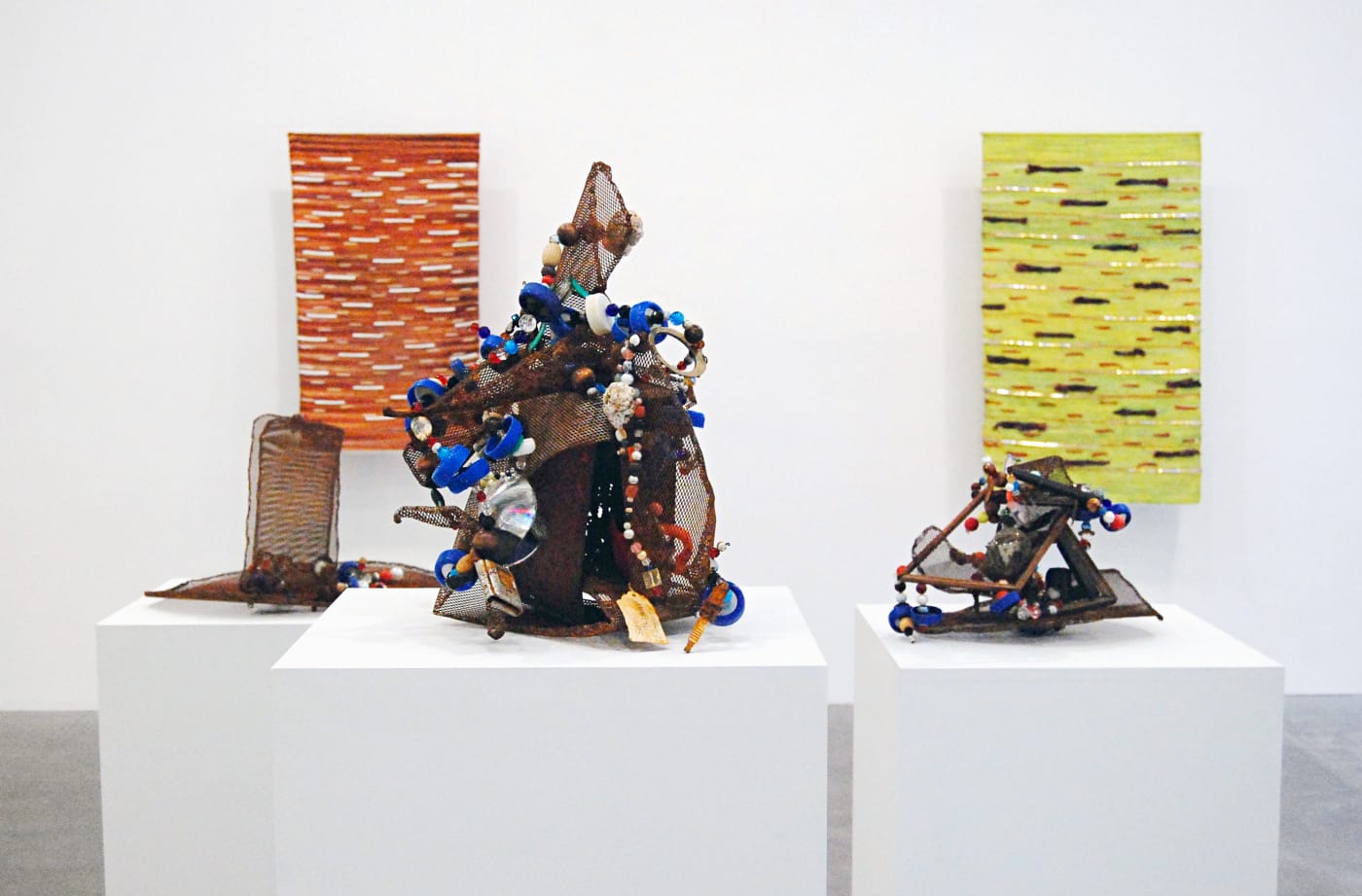 Installation view from Myranda Gillies and George Herms's "Grand Embrace" exhibition at Susan Inglett Gallery