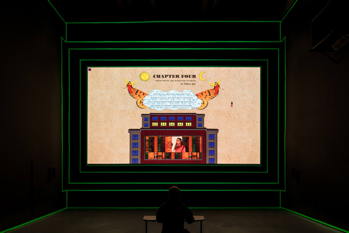 Afrah Shafiq, Sultana’s Reality. Install view from Meet Factory, curated by Eva Riebová, Gallery Kostka, Prague, 2020