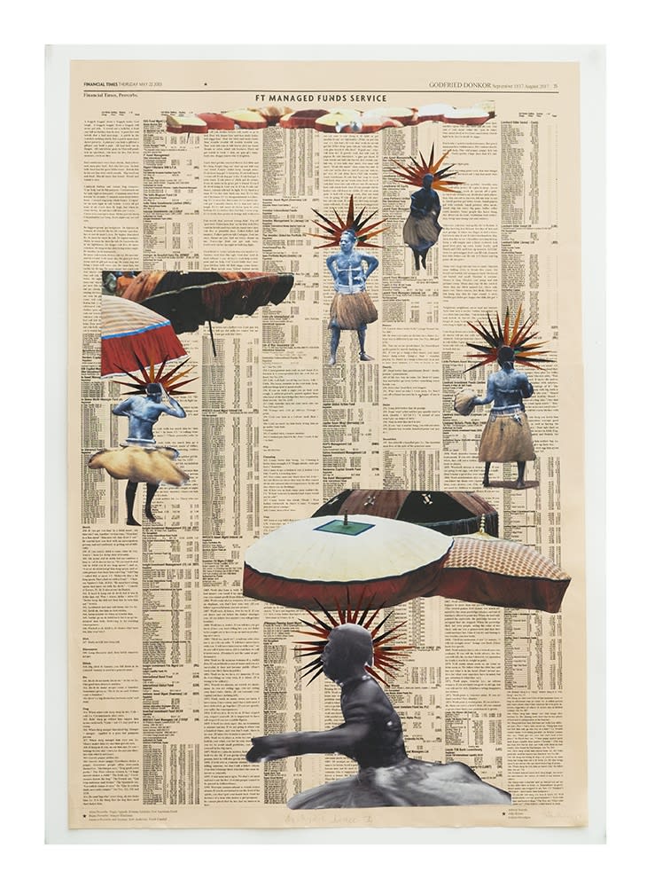Godfried Donkor, Anokye's Dance I, 2017, Collage on paper, 70 x 120 cm