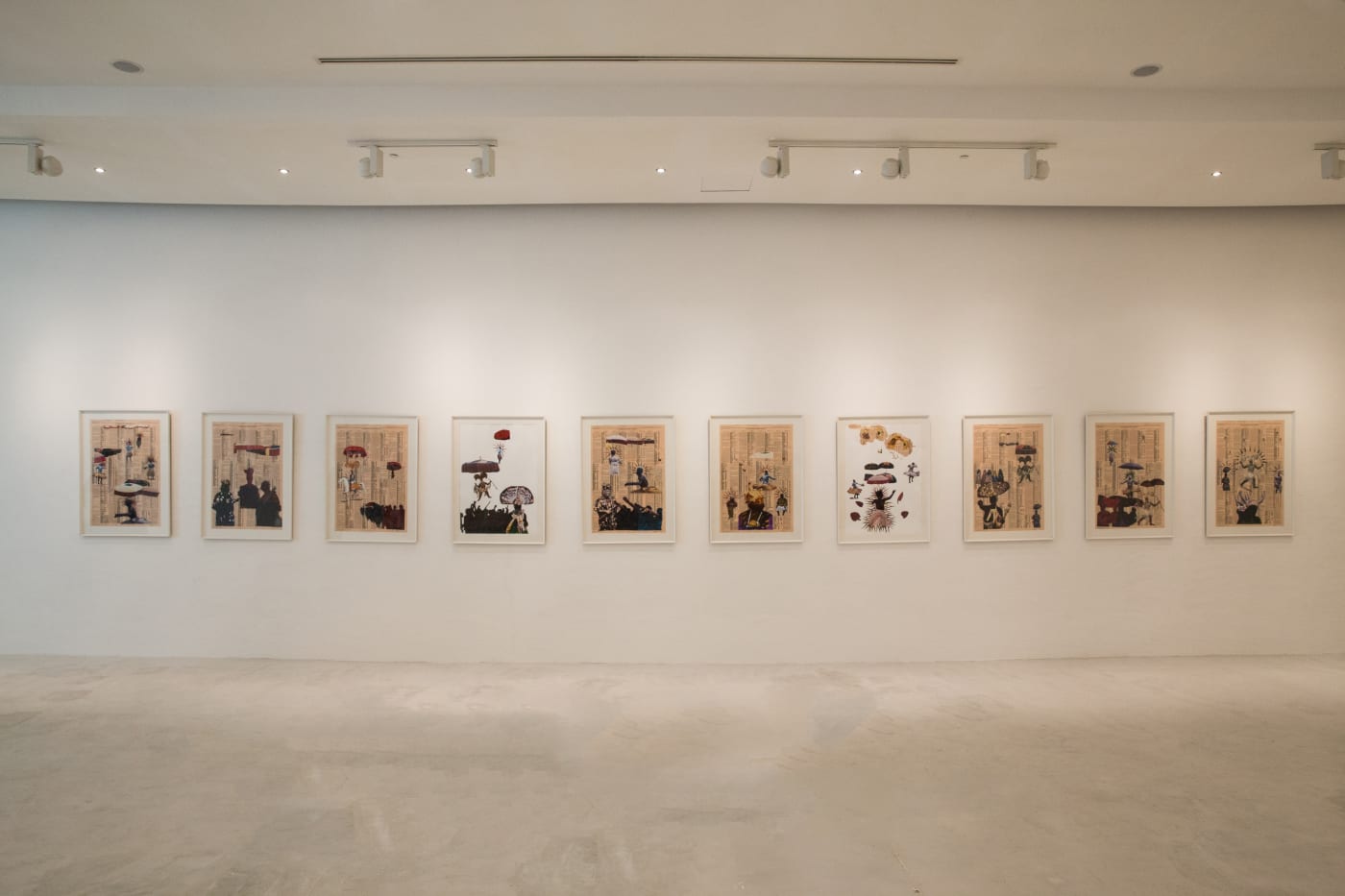 Installation view, 'The First Day of the Yam Custom 1817' by Godfried Donkor at Gallery 1957