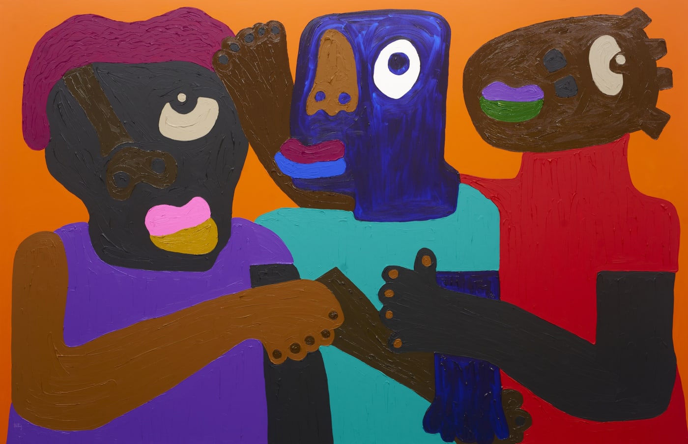 Isshaq Ismail Mata Suna Magana (Women Talking), 2022 Acrylic on canvas, 195.6 x 304.8 cm / 77 x 120 in