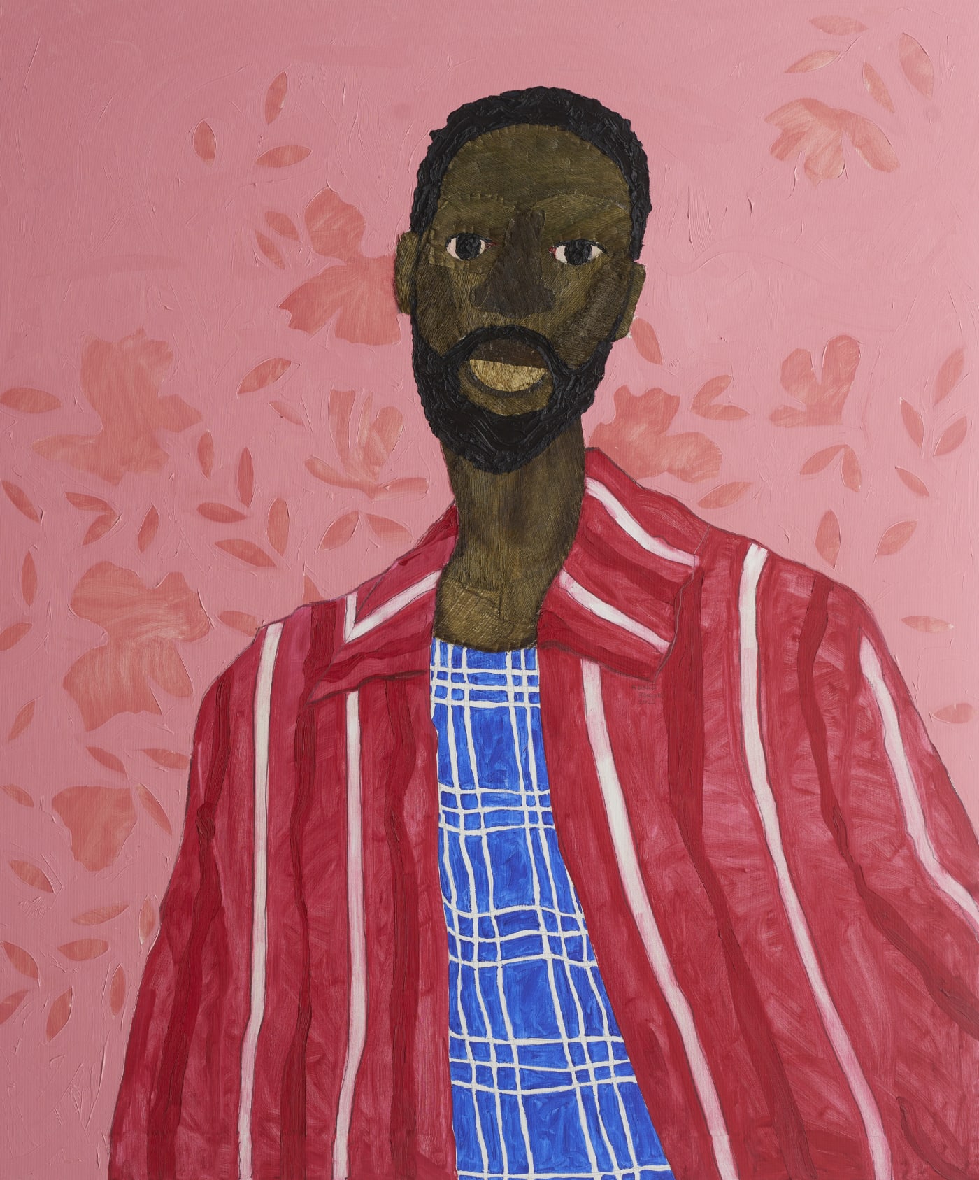 Henry, 2022 Coconut Sheath and oil on canvas 120 x 100 cm / 47 1/4 x 39 3/8 in