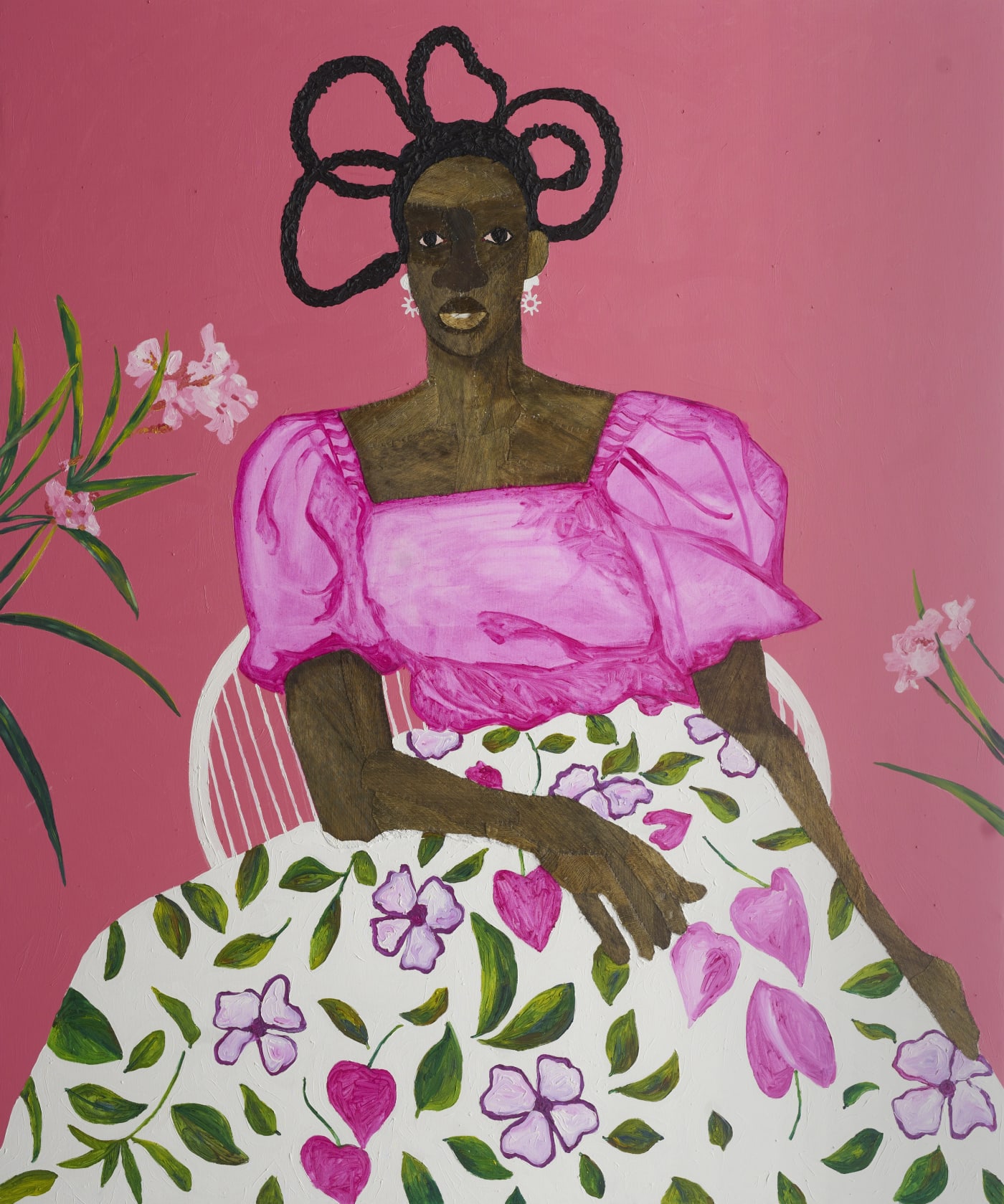 Naa Borley I, 2022 Coconut Sheath and oil on canvas 180 x 150 cm / 70 7/8 x 59 1/8 in