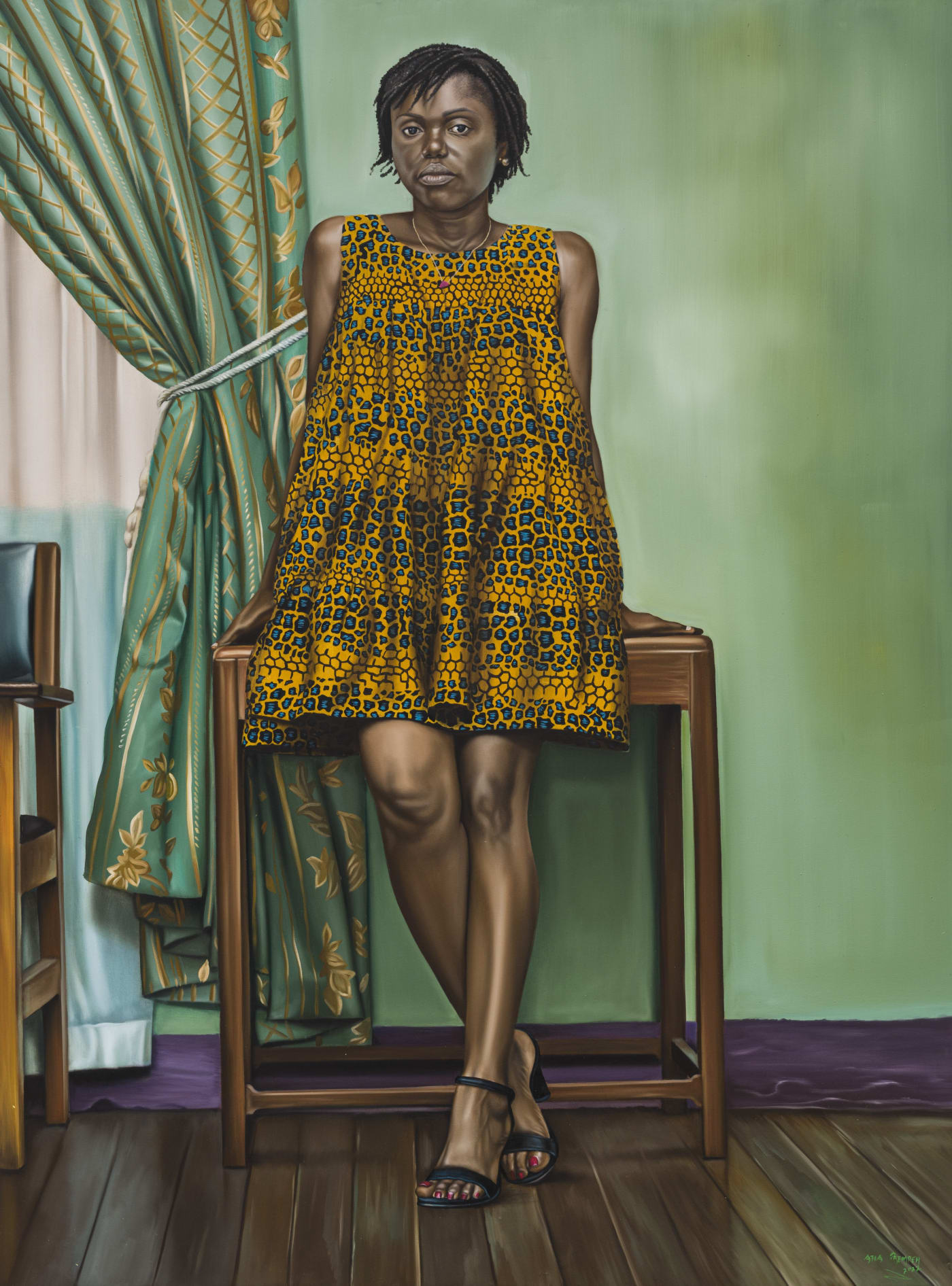 Afia Prempeh Beautiful unforgivably, 2022 Oil on canvas 183 x 137 cm / 72 1/8 x 54 in