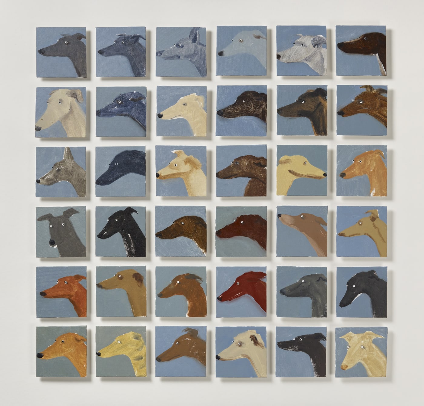 Holly Frean, Thirty-Six Sighthounds Looking Left