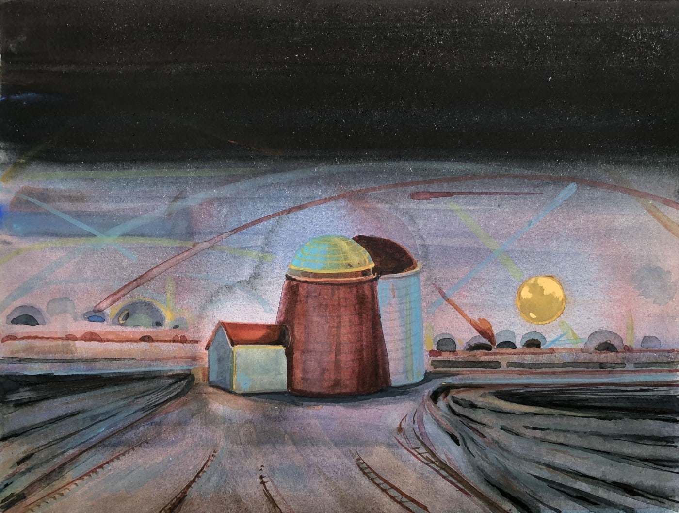 Sujith S.N. Emphasizing Stillness, 2021 Watercolour on paper 10 x 13.75 in