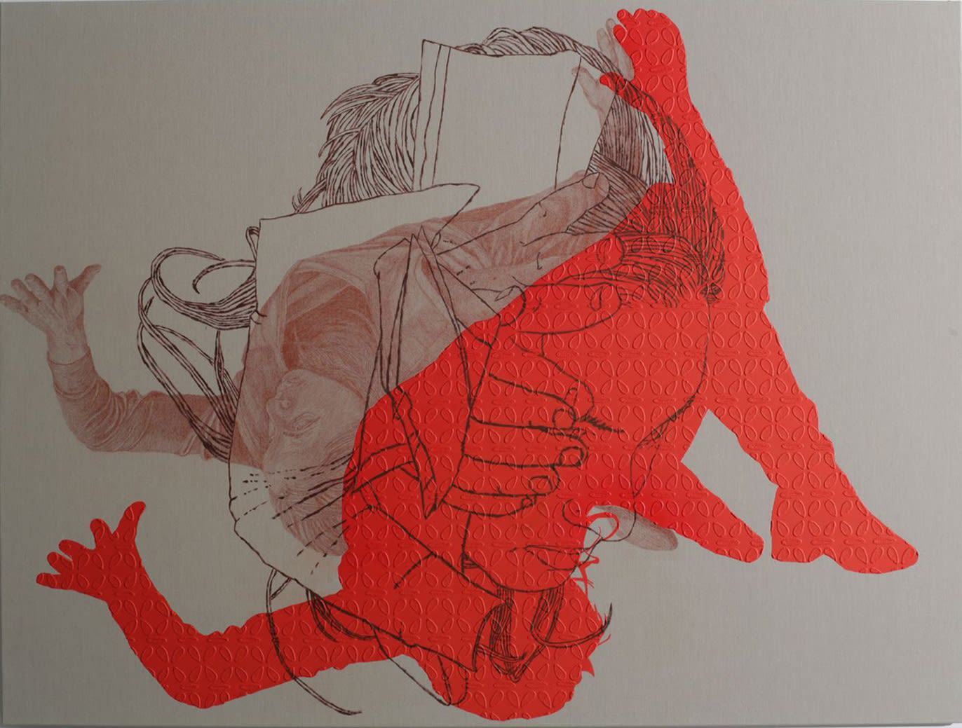 Praneet Soi Falling Figure Acrylic pencil and gel on linen