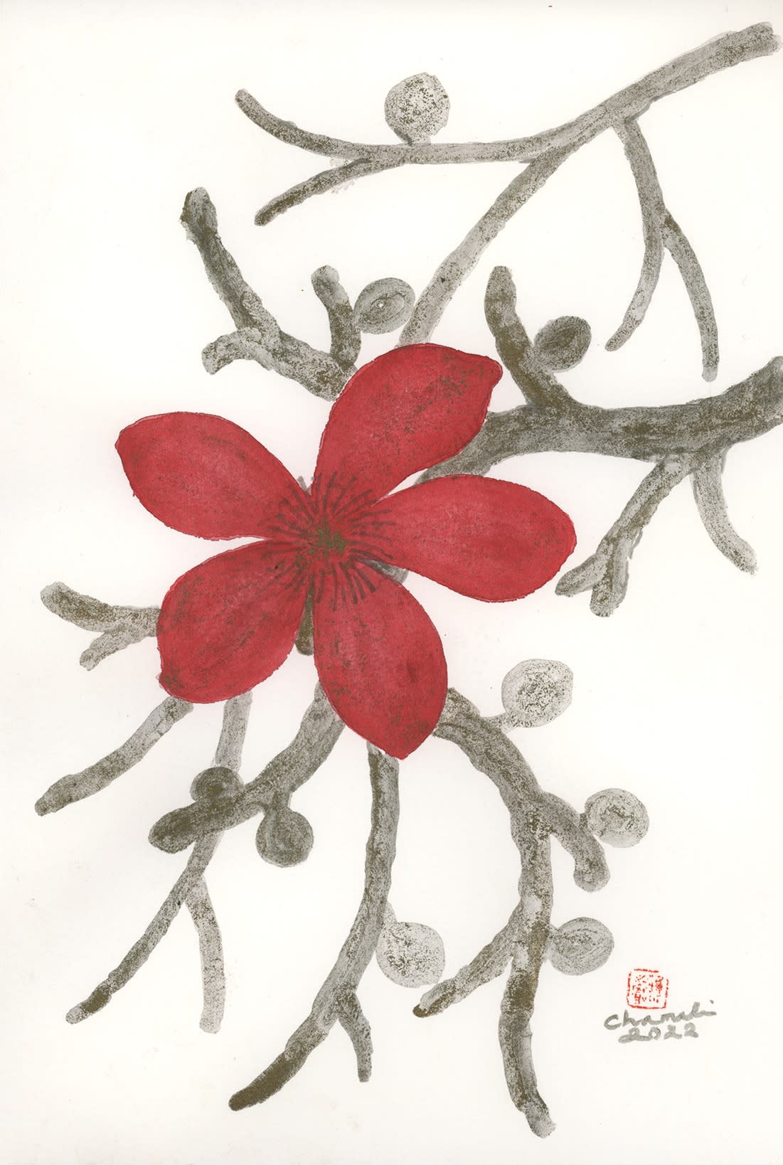 Chameli Ramachandran Untitled, 2022 Chinese ink and watercolour on paper 11 x 7 in
