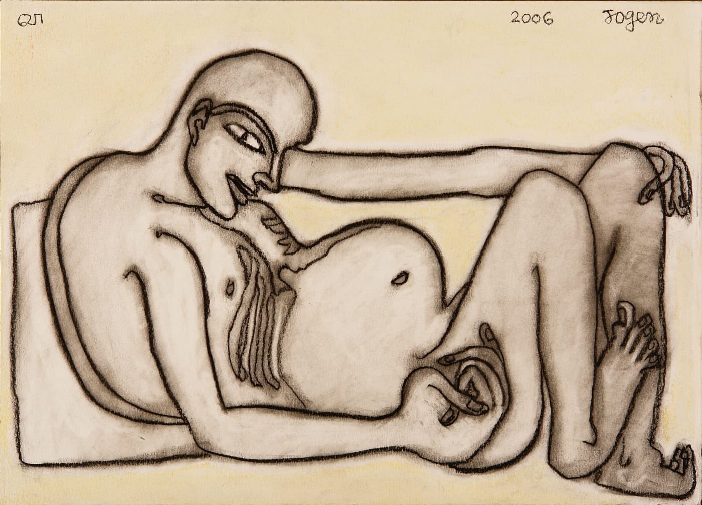 Jogen Chowdhury Man - III , 2006 Dry pastel colour on paper 10 x 13.5 in