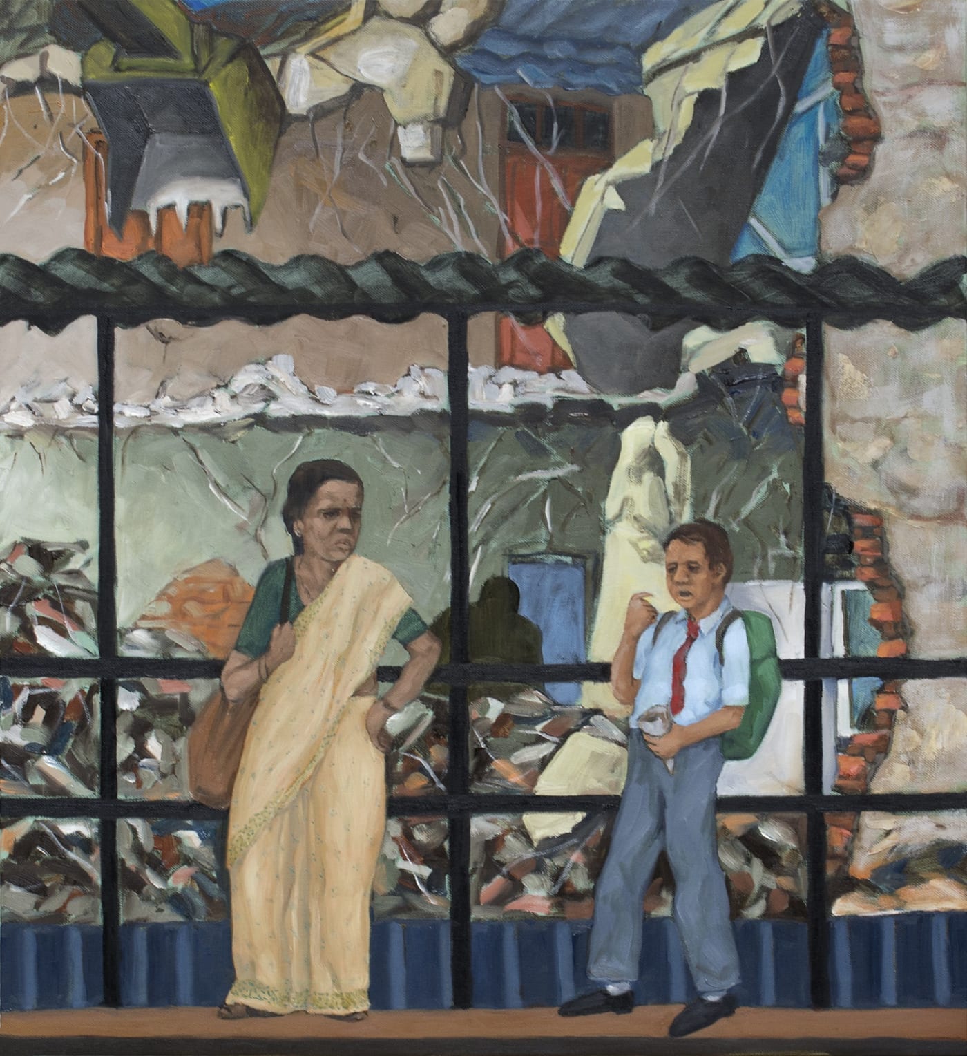 Sudhir Patwardhan Bus Stop, 2024 Oil on canvas