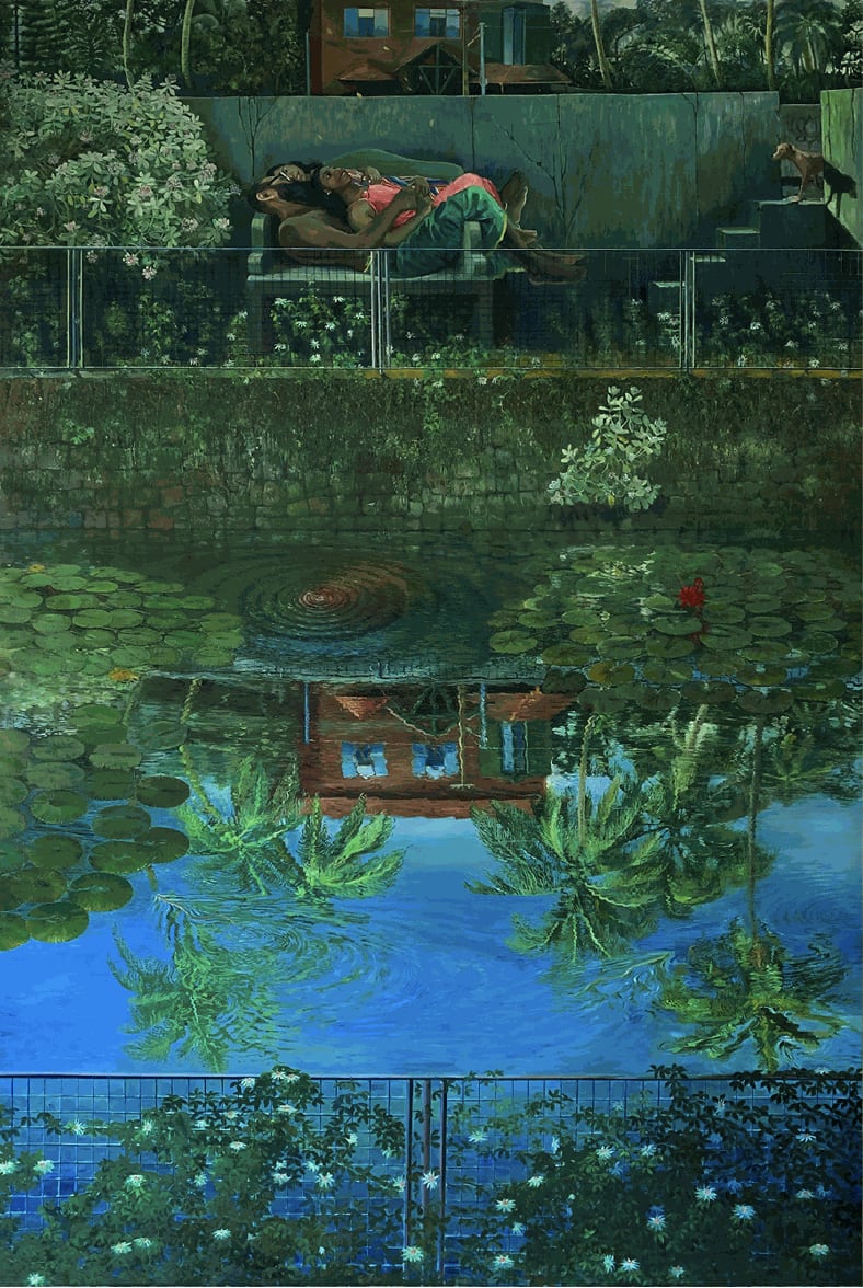 Ratheesh T. A Day Within the Flowery Fence Oil on Canvas