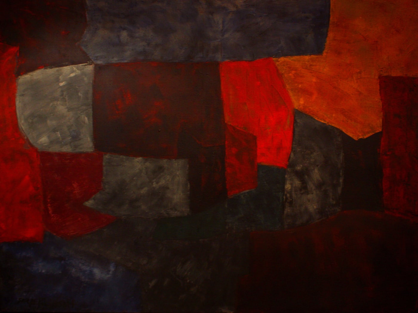 Serge POLIAKOFF, Composition, 1959/60 Huile sur toile (Oil painting) 97 x 130 cm © Samuel Le Paire Fine Art