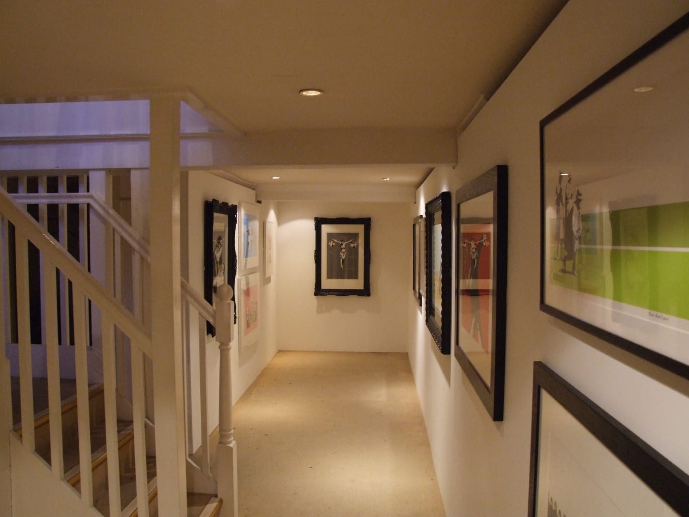 Banksy artworks hanging on wall