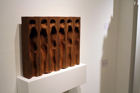 Peter Burke Sculpture hanging in Andipa Gallery