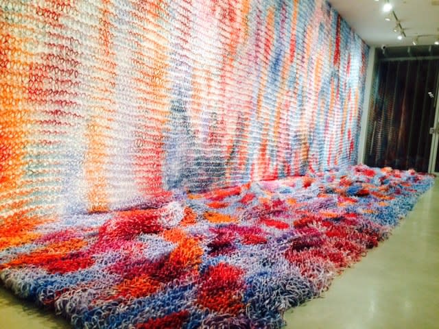 Giorgio Bevignani I am ready to live knitted sculpture at Andipa Gallery