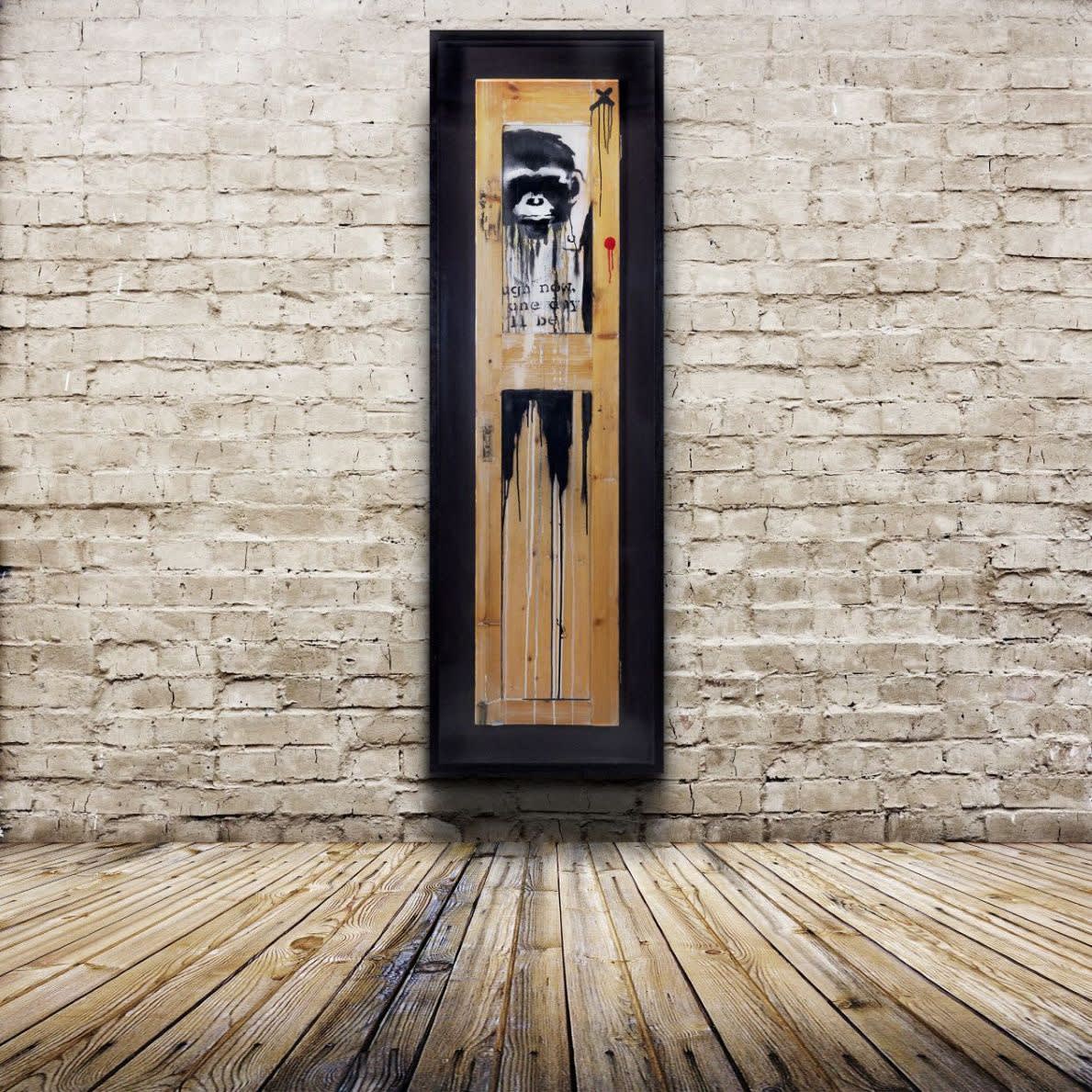 Laugh now original art by Banksy for sale