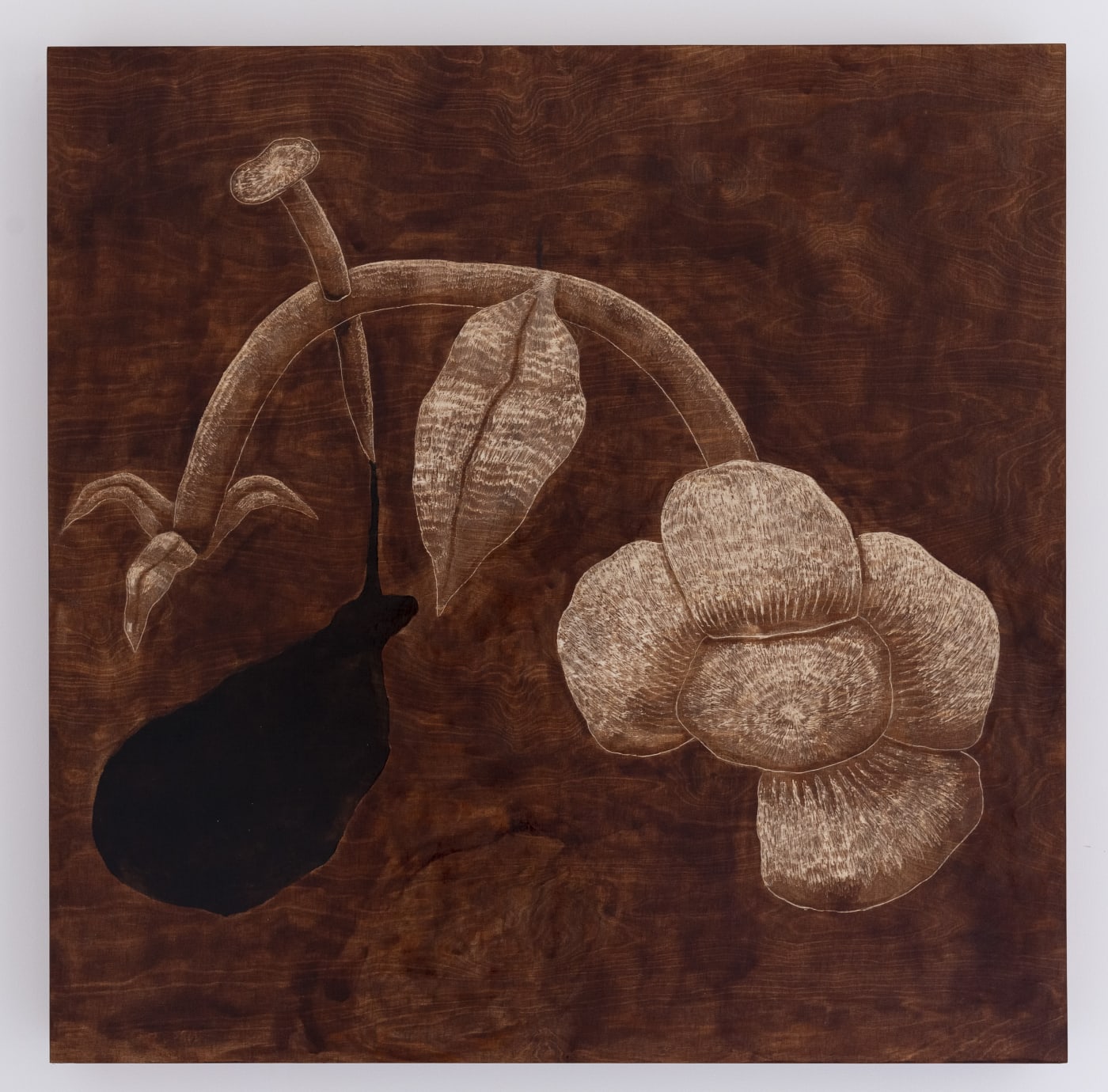 Dying Flower, 2021 Orfeo Taguiri Wood engraving 121 x 10 x 81 cm