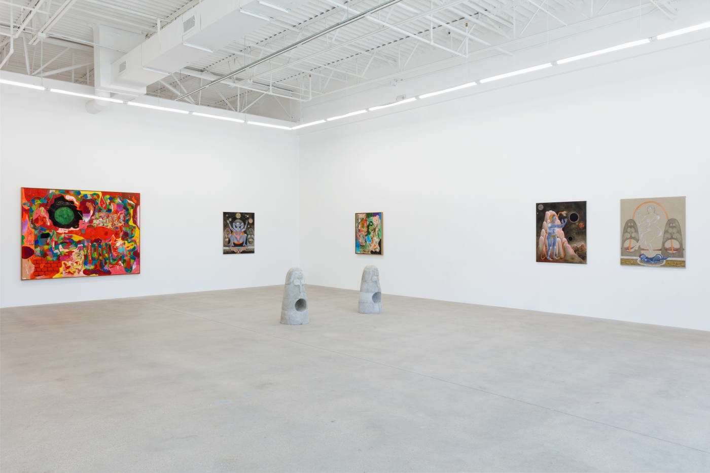 installation view of "Boozy Wurlitzer (Lemplanet)" a two person show with Michael Bauer and Stefanie Popp