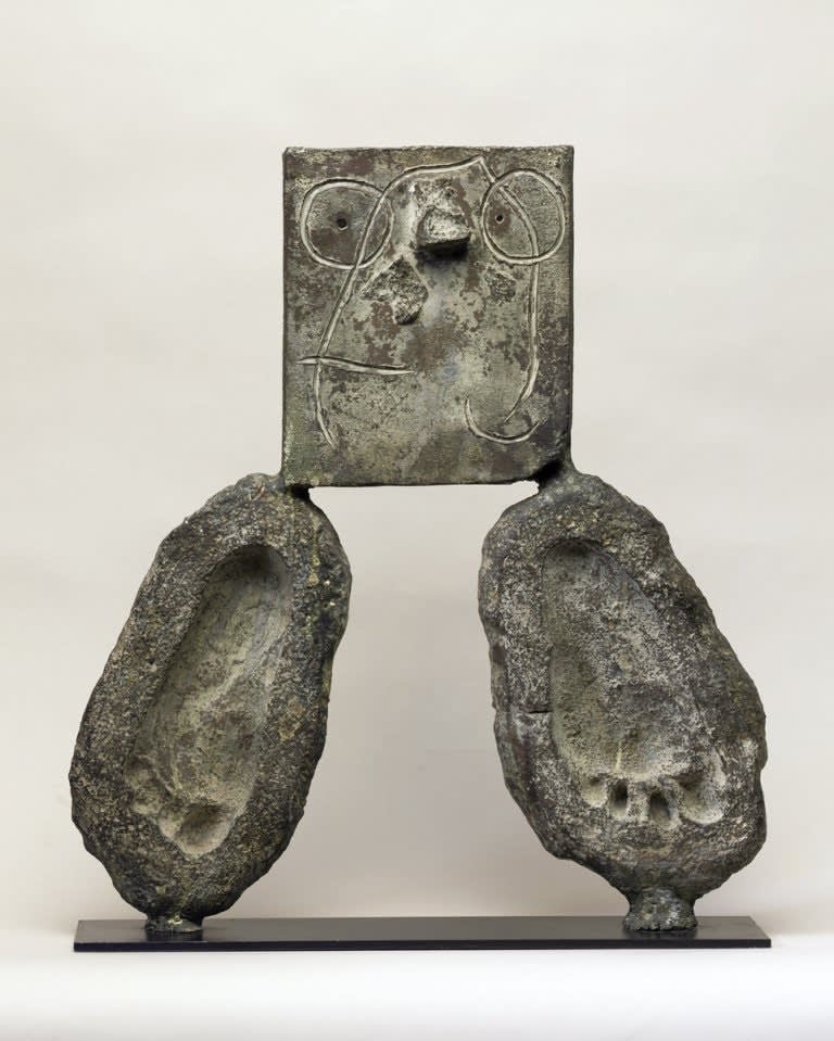 Joan Miro, Figure, 1968, bronze, 21 x 19 x 2 ins, 55.5 x 50 x 5 cm