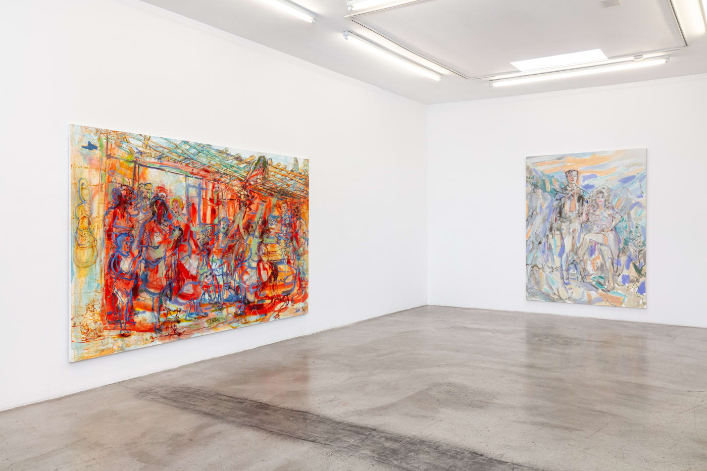 Installation view of Angela Dufresne: 'Angela Dufresne as William E. Jones' Painting Bottom at M+B, January 23 - February 27, 2021