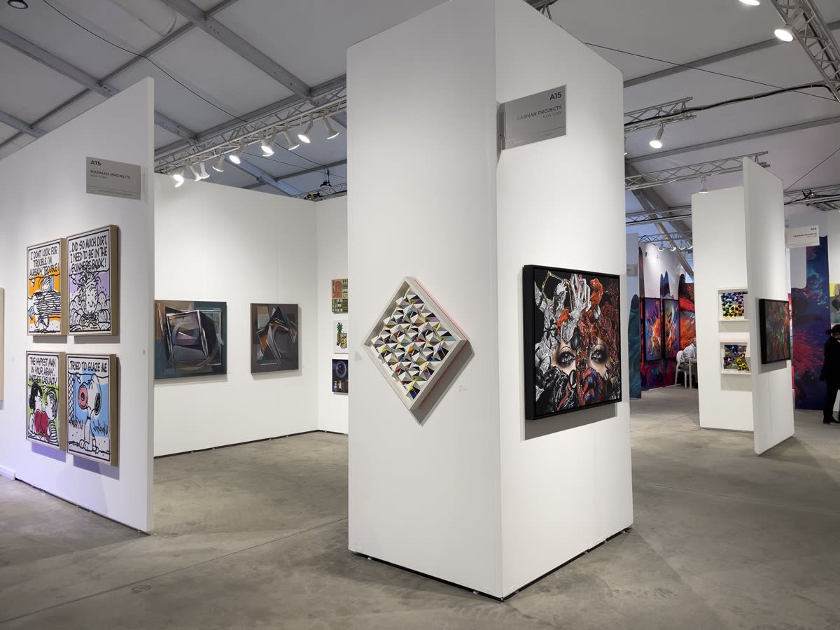 Picture of the Harman Projects booth at Outsider Art Fair