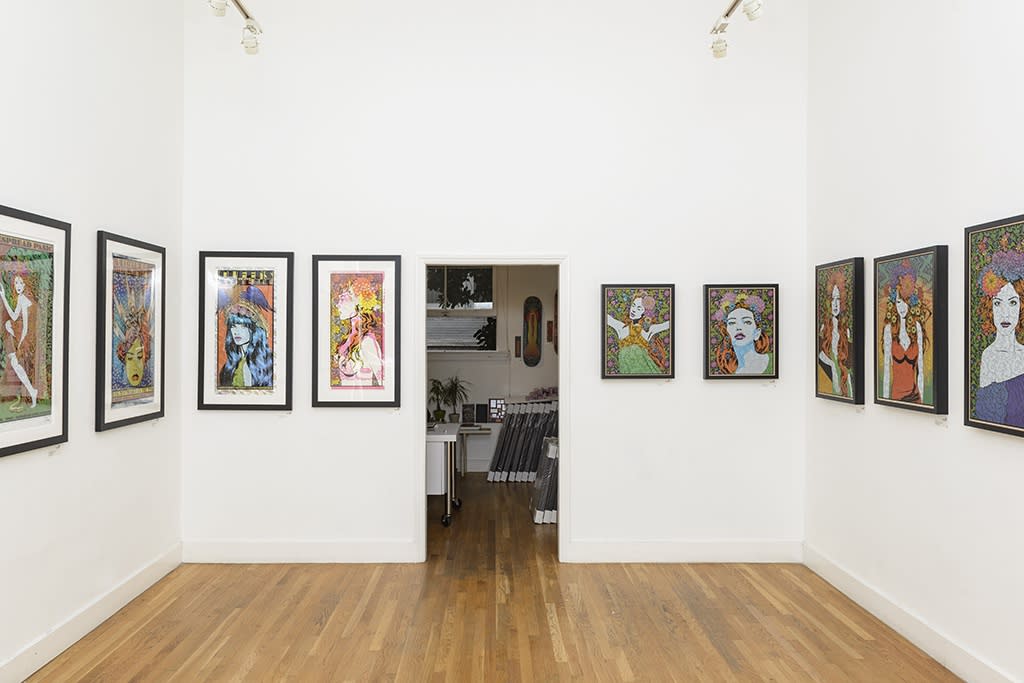 Installation shot of Chuck Sperry prints in gallery space