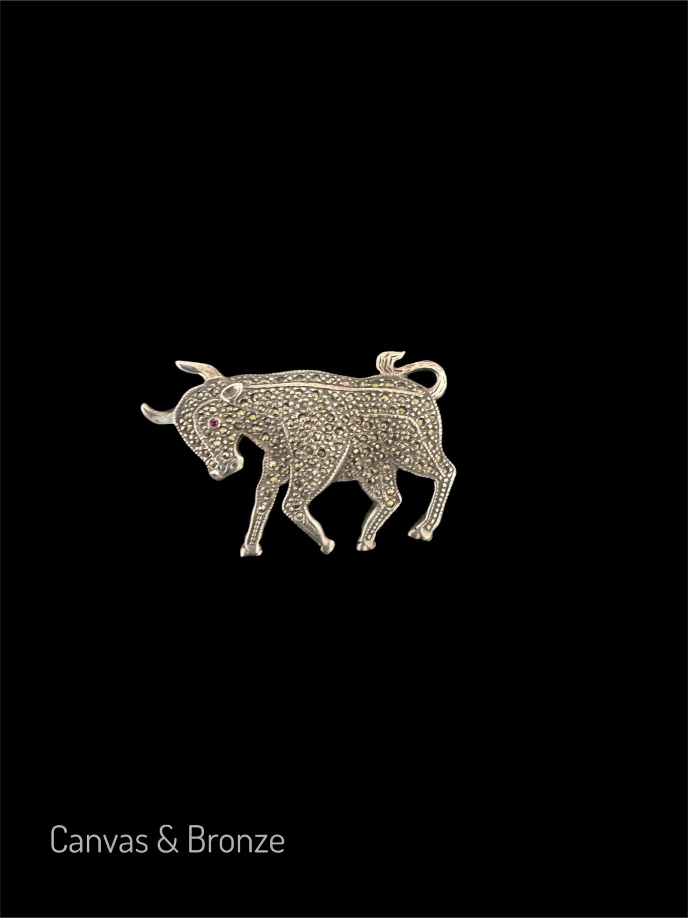Anonymous, Sterling Silver Bull Brooch