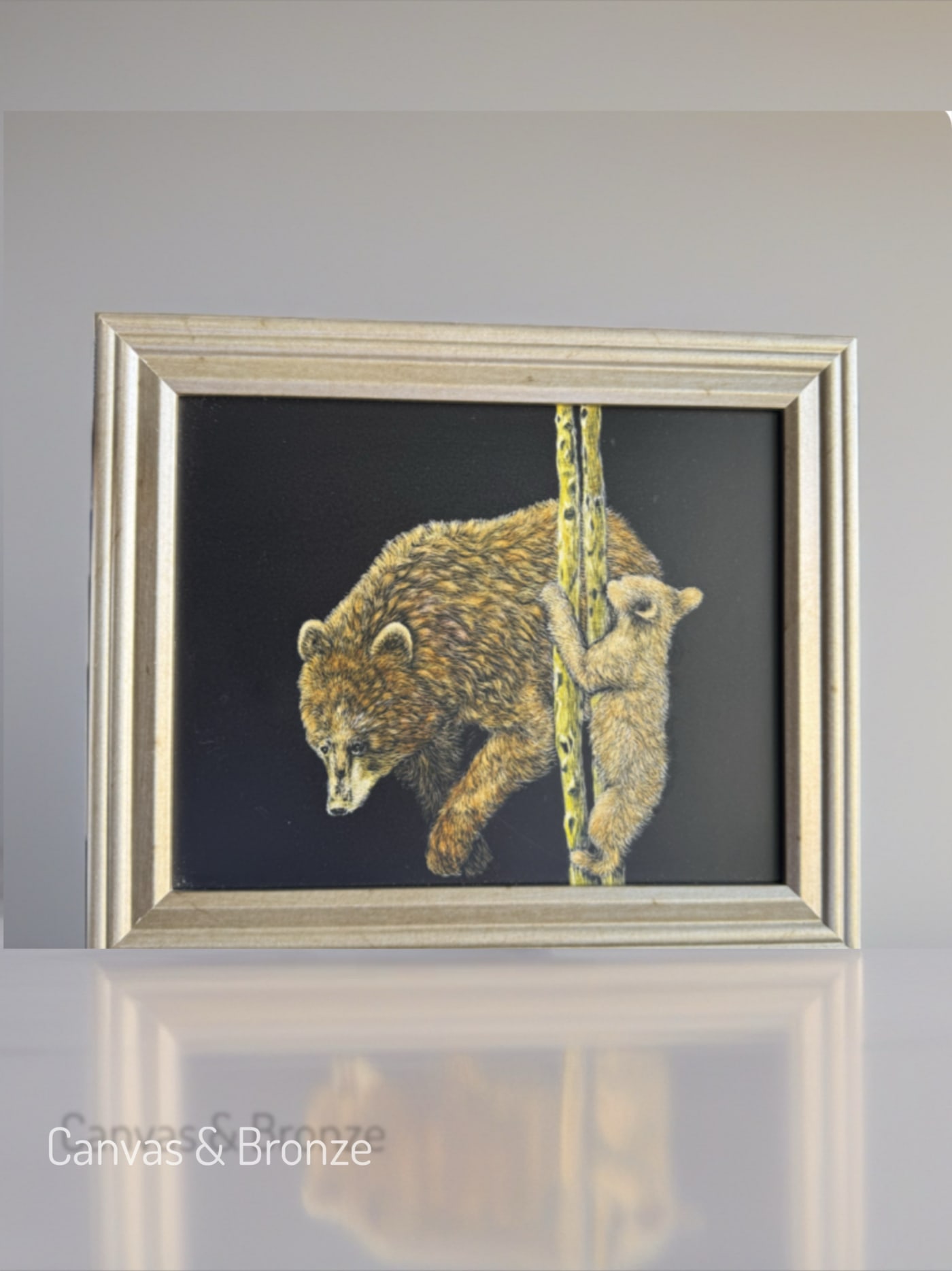 Anonymous, Canadian Scratchboard Etching - Watch me Mama Bear, 2019