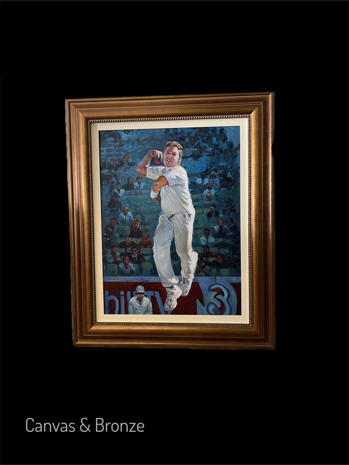 Anonymous, "English Cricket" Contemporary Figurative Sport Painting, The Bowler, 2022