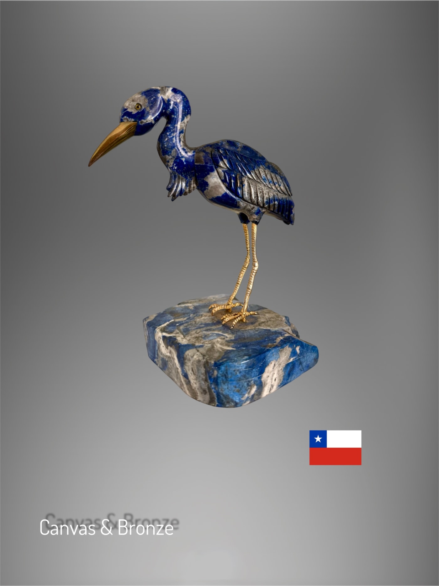 Anonymous, Heron Lapis Lazuli, 2018