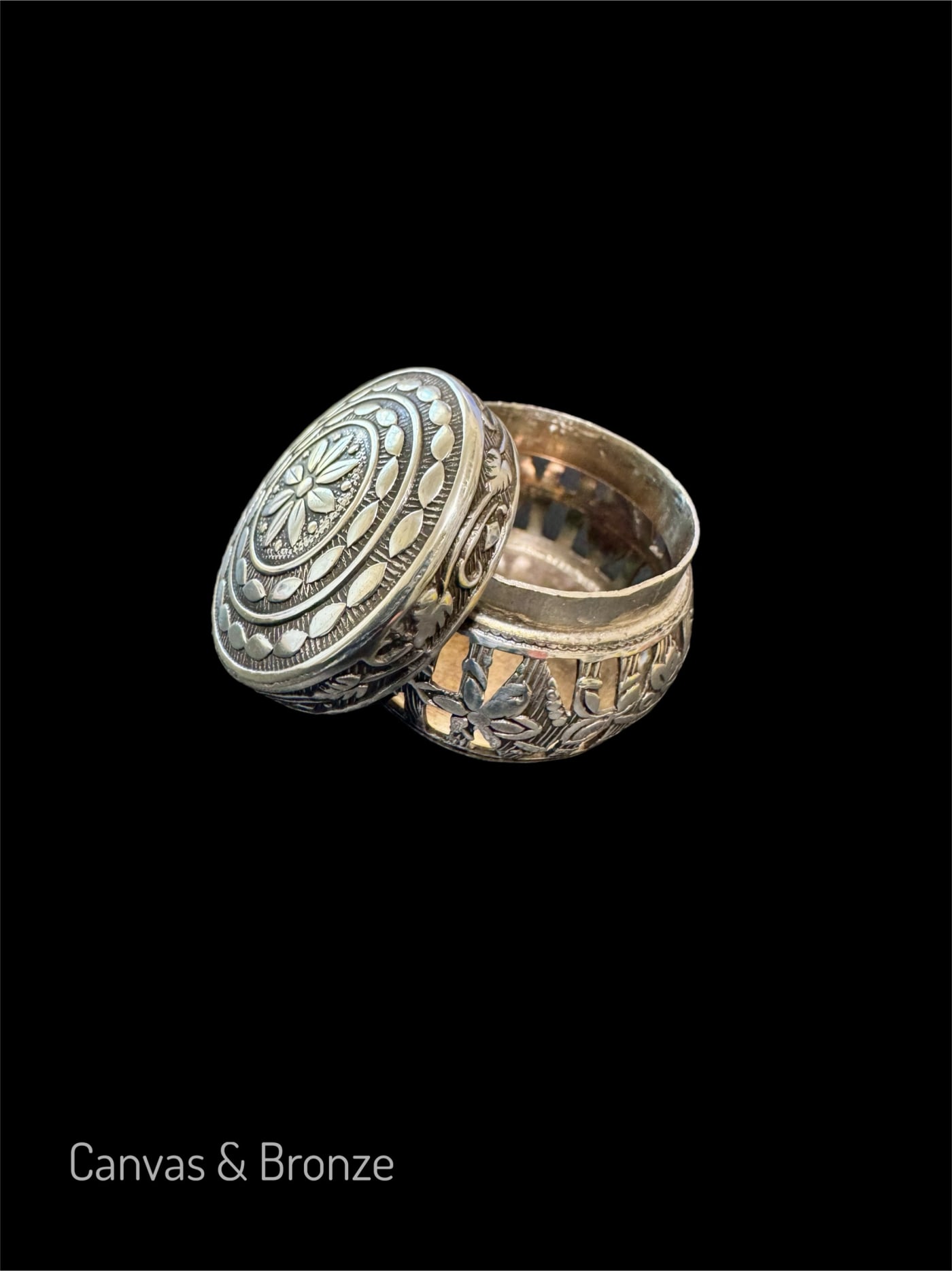 Anonymous, Antique Silver Round Keepsake Container, 1950