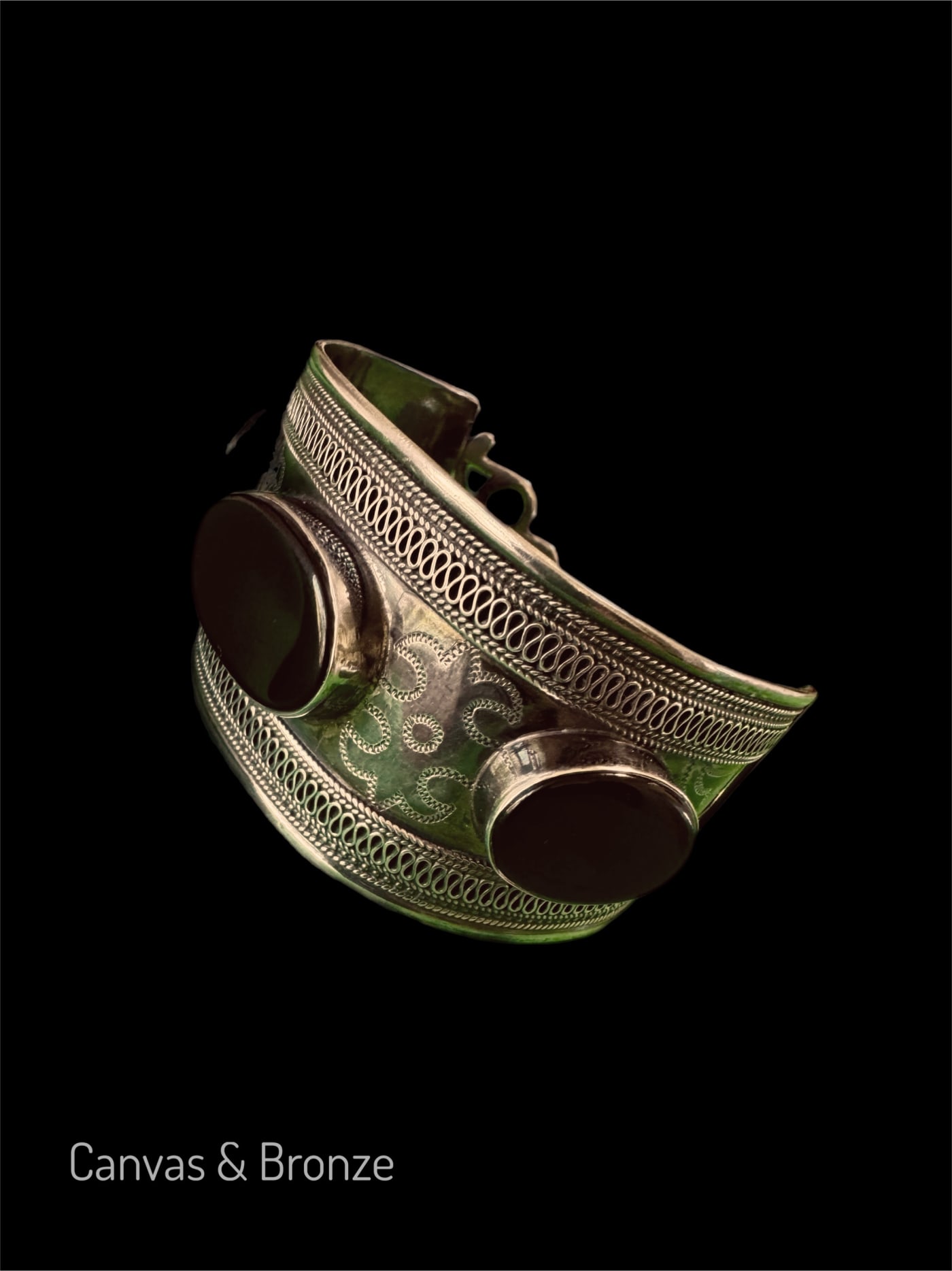 Anonymous, Gemstone Antique Silver Bangle, 2000