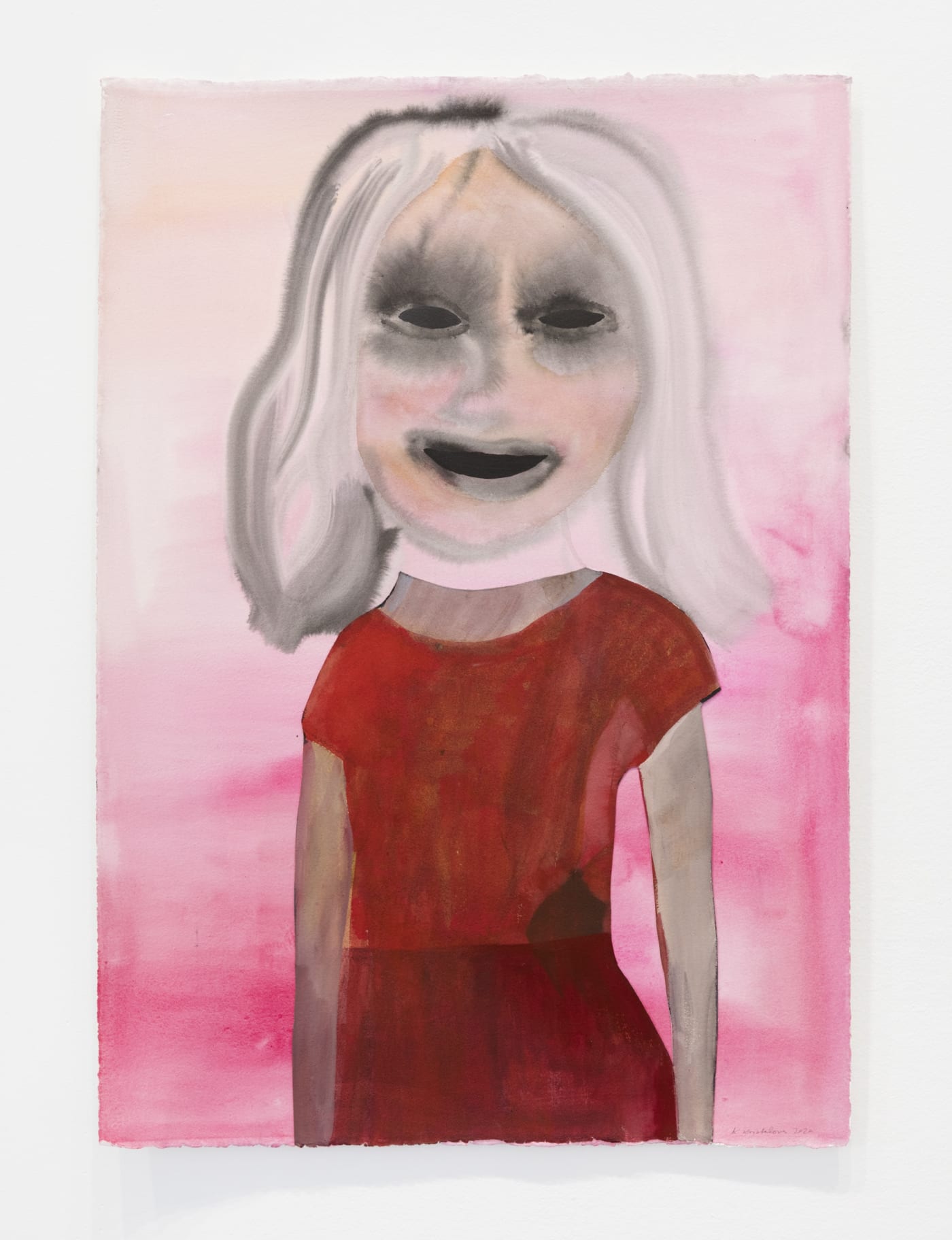 Klara Kristalova Ungdomsbild / Picture of Youth, 2020 Watercolour, collage on paper, 107 x 75 cm