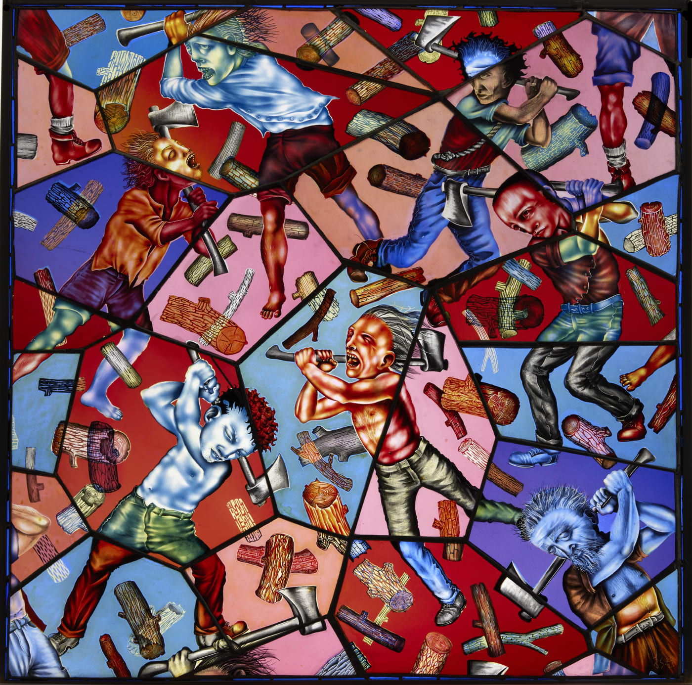 Judith Schaechter, Ax Wielding Maniacs, 2021