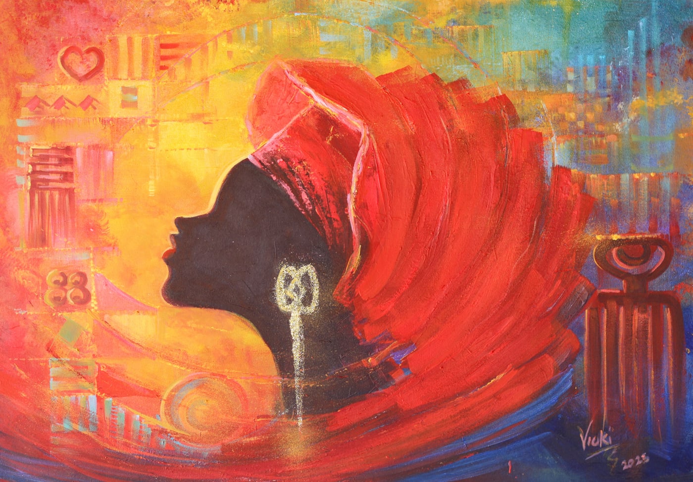 African Queen, 2023 Acrylic on Canvas 25x36 Inches