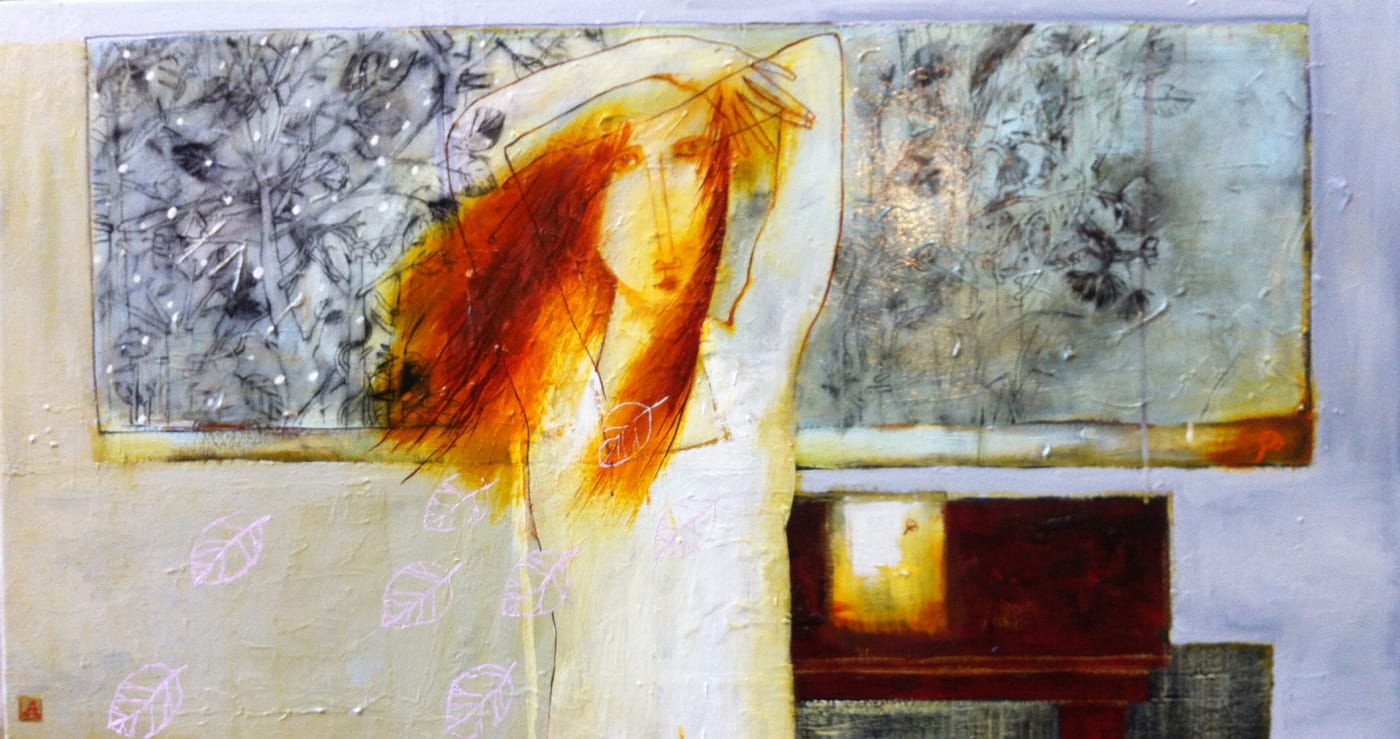 Forest window oil on linen. 70x130CM