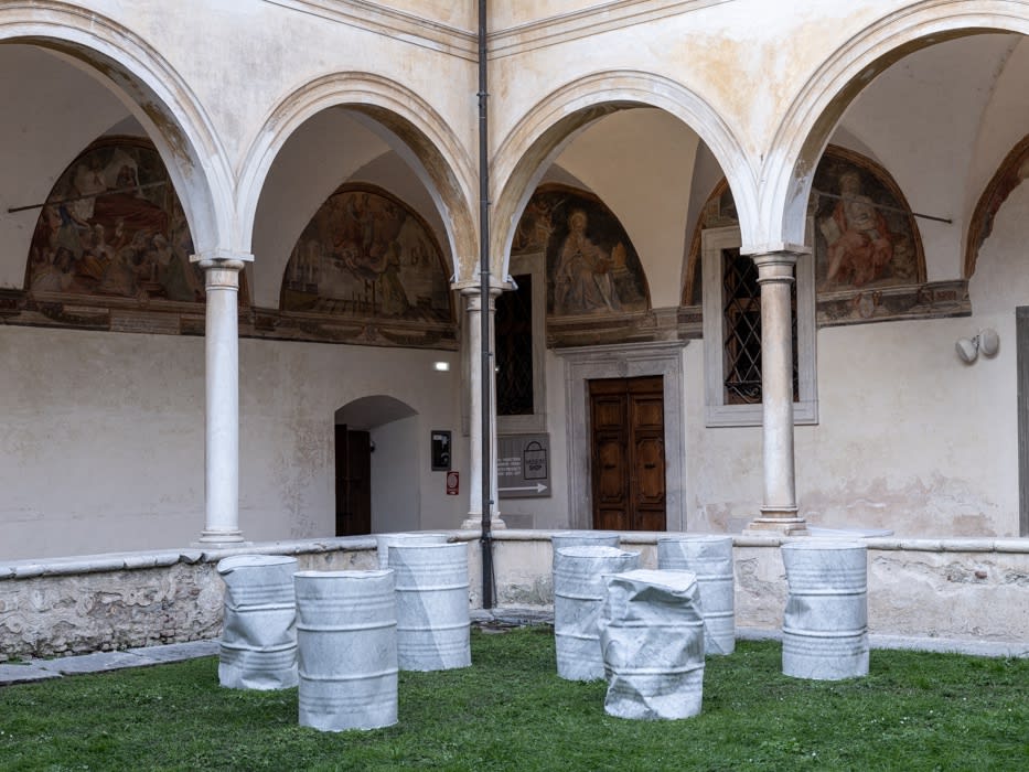 Installation view, garden of the Chiostro of Sant'Agostino.