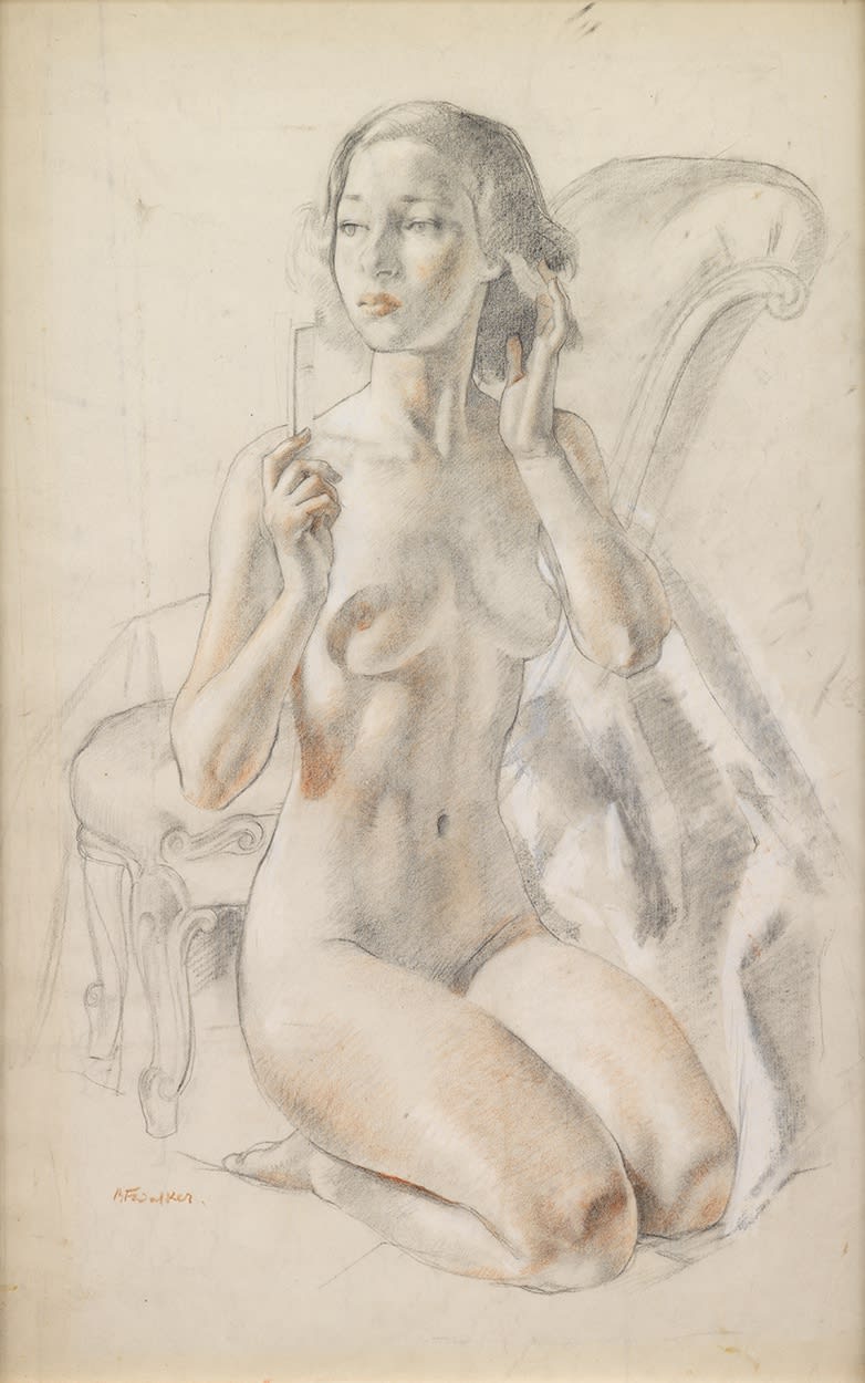Bernard Fleetwood-Walker (1893-1965), Study for 'The Model's Throne' (1940)